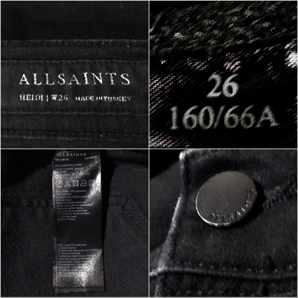 All Saints Heidi Kick Flare Cropped Jeans Stripe26 - Picture 4 of 8